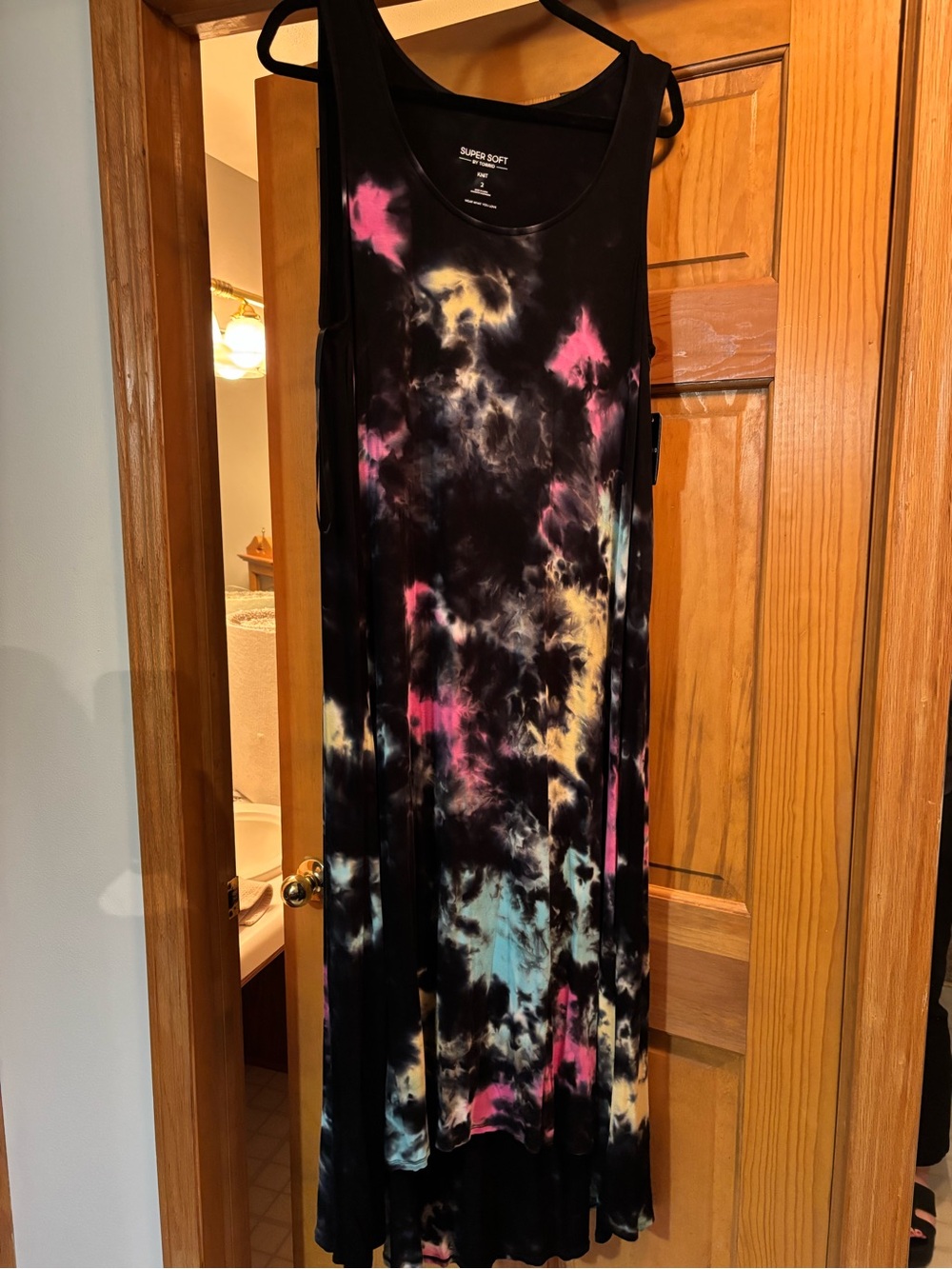 Torrid Black Tie-Dye Sleeveless Maxi Dress-Hi/Low NWT